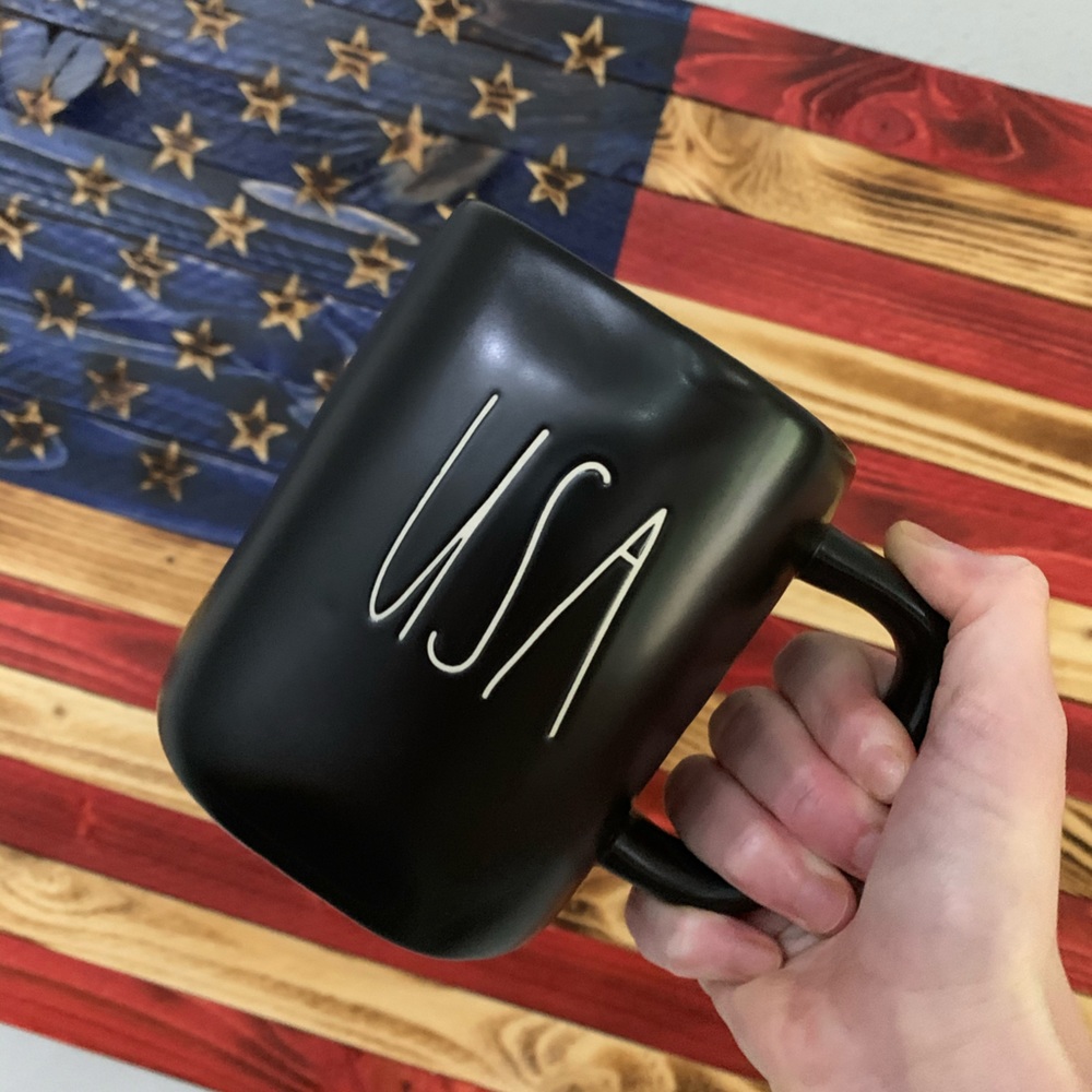 Rae Dunn Black USA mug